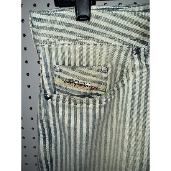Diesel Safado Mens Designer Striped Jeans Size 32x30 Straight Fit Pre-owned - Picture 2 of 10